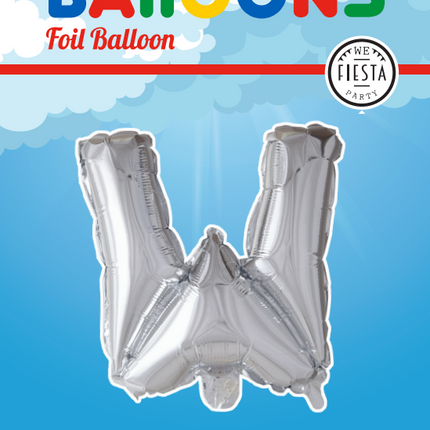 Palloncino in foil Lettera W Silver XL 102cm vuoto