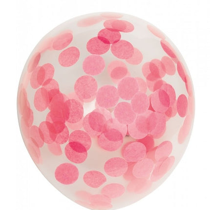 Palloncini con coriandoli rosa chiaro 30 cm 6 pezzi