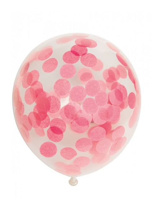 Palloncini a coriandoli rosa chiaro 30 cm 6 pz.