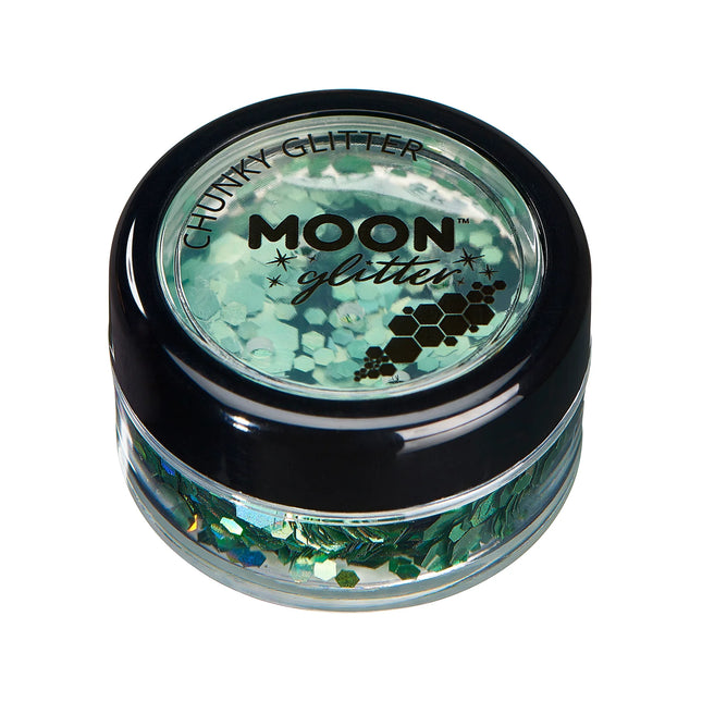 Moon Glitter Holographic Chunky Glitter Green 3g