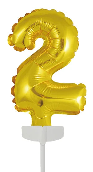 Palloncino in foil 8 anni Gold Cake topper 12,5 cm