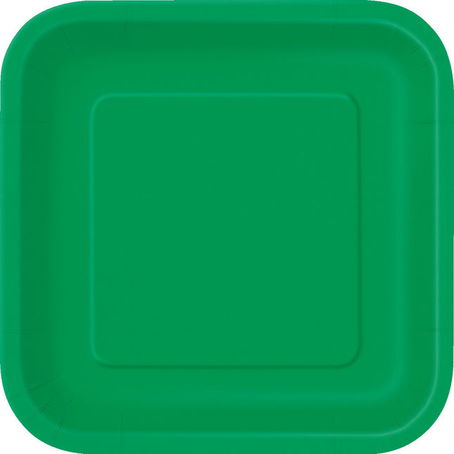Piatti verdi quadrati 17,5 cm 16 pz
