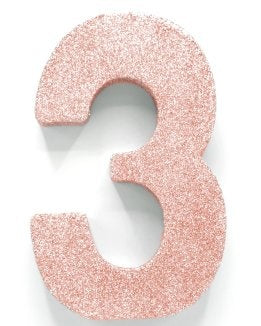 Decorazione da tavolo oro rosa Figura 3 Glitter 20,5 cm