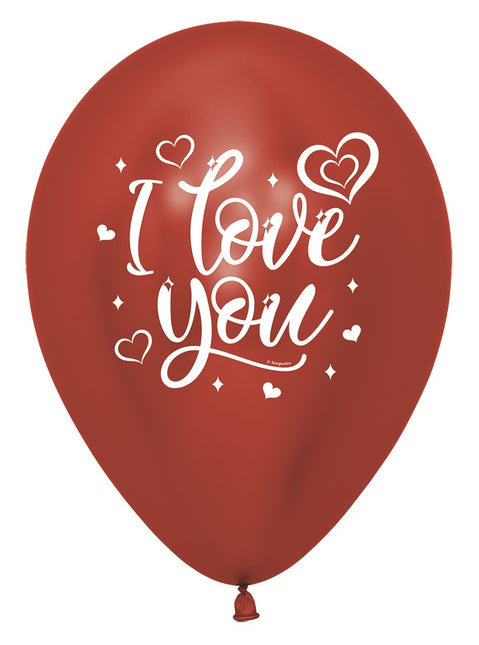 Palloncini I Love You Sparkly Reflex Mix 30cm 25pz