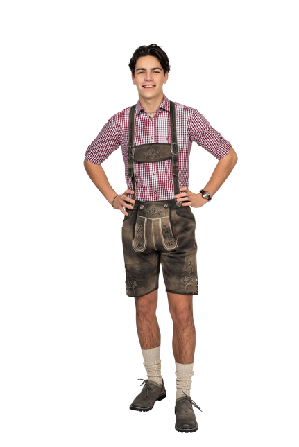 Lederhosen corto sandbraun antico