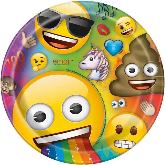 Piatti Emoji divertenti 23 cm 8 pezzi