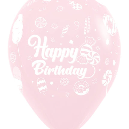 Palloncini Happy Birthday Sweet Pastel Matte Mix 30cm 25pz