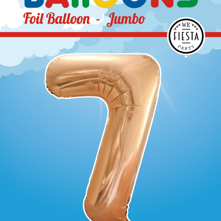 Pallone in foil Figura 7 Rose Gold XL 86cm vuoto