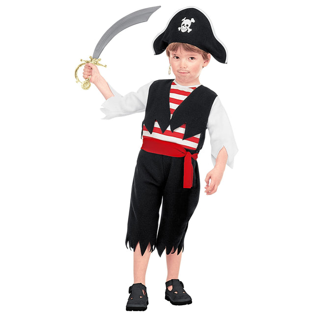 Costume da pirata nero rosso bambino