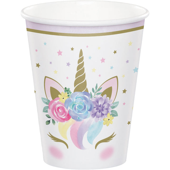 Tazze Unicorno Fiori 256ml 8pz