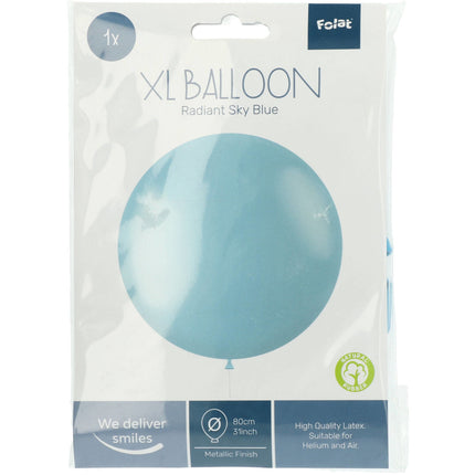 Palloncino azzurro metallizzato blu cielo 80 cm