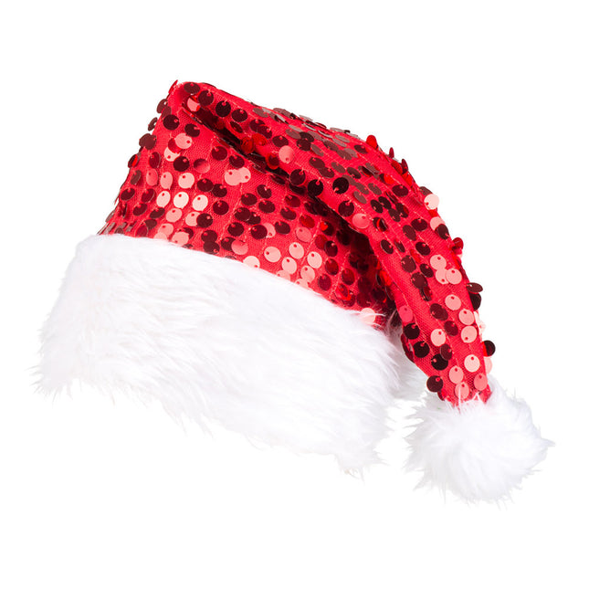 Cappello di Babbo Natale Glitterato Rosso