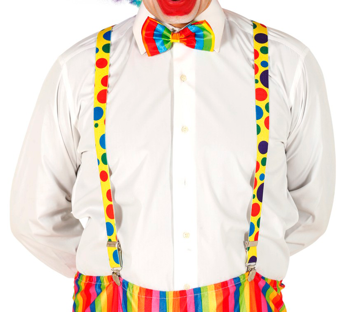 Bretelle clown a pois 92 cm