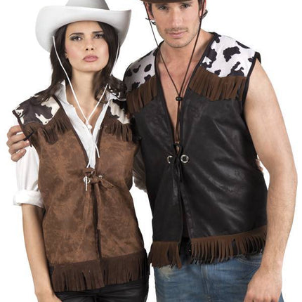 Gilet da cowboy nero L/XL