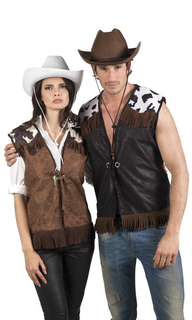 Gilet da cowboy nero L/XL