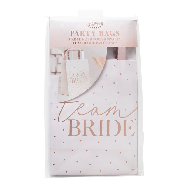 Borse festa rosa Team Bride 27cm 5pz