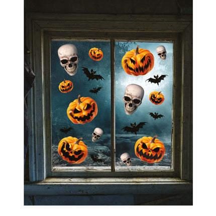 Scheletri per la decorazione della finestra di Halloween