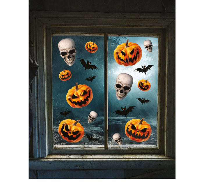 Scheletri per la decorazione della finestra di Halloween