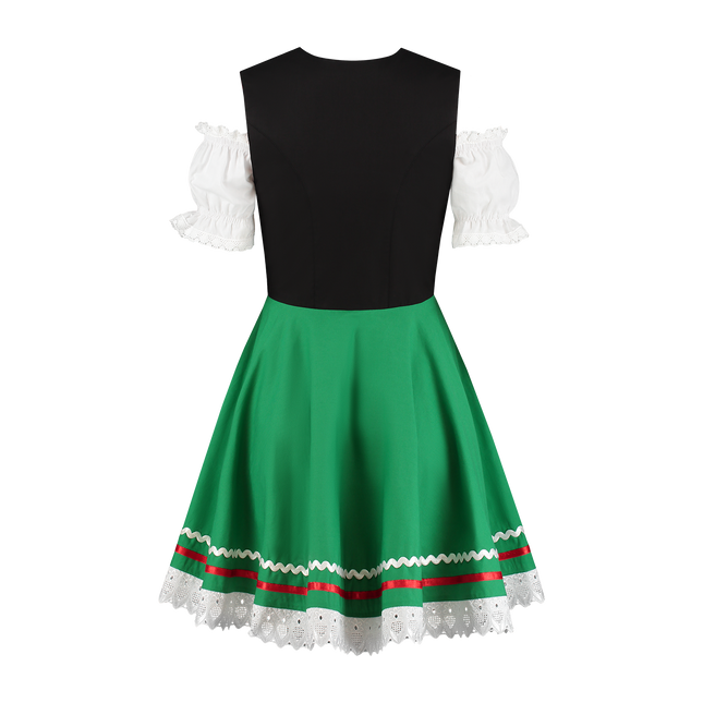 Dirndl 2-dlg., nero/verde, camicetta Carmen