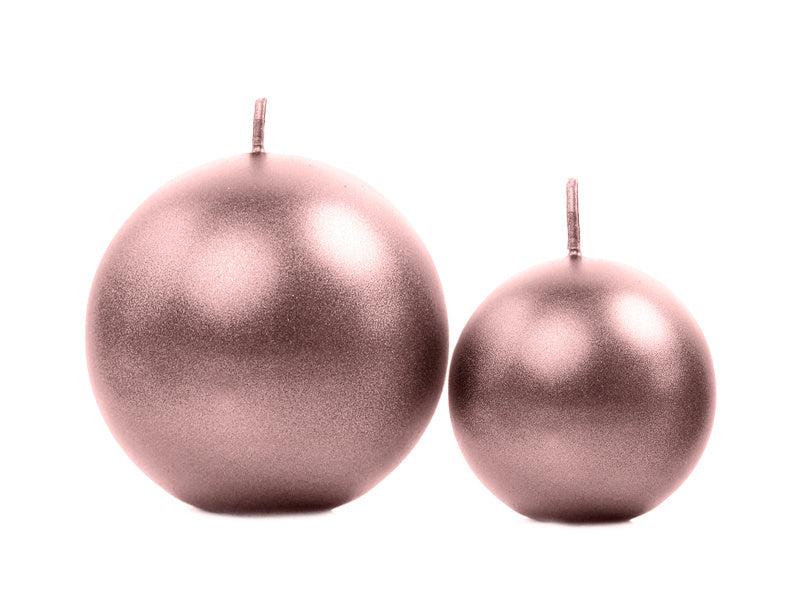 Candele a globo oro rosa metallizzato 8 cm 6 pz.
