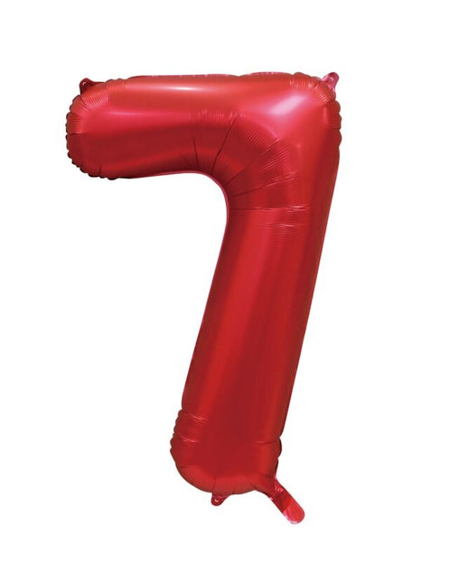 Palloncino rosso figura 7 anni lucido 86 cm