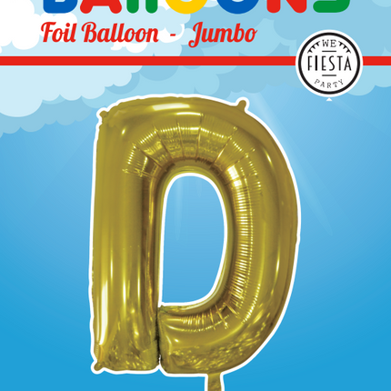 Palloncino Foil Lettera D Oro XL 102cm vuoto