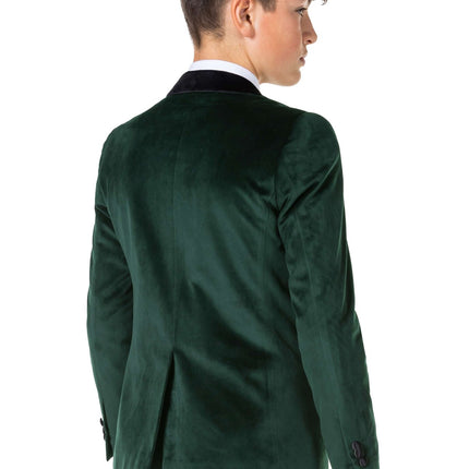 Blazer in velluto verde scuro da ragazzo OppoSuits