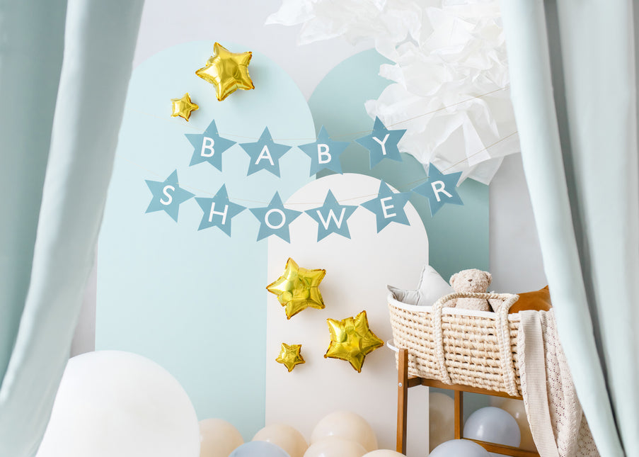 Ghirlanda di stelle blu per baby shower 3m