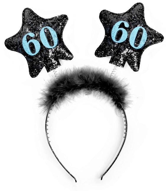 Fascia per capelli 60 Years Stars nera