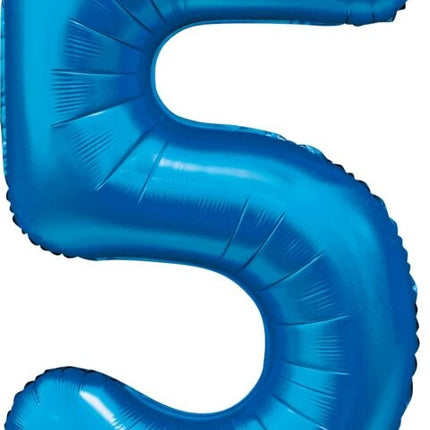 Palloncino figura blu 5 anni lucido 86 cm