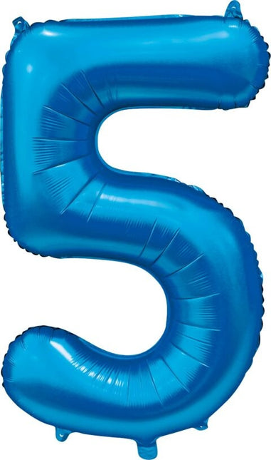 Palloncino figura blu 5 anni lucido 86 cm