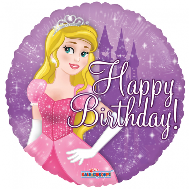 Palloncino ad elio Happy Birthday Princess 45cm vuoto