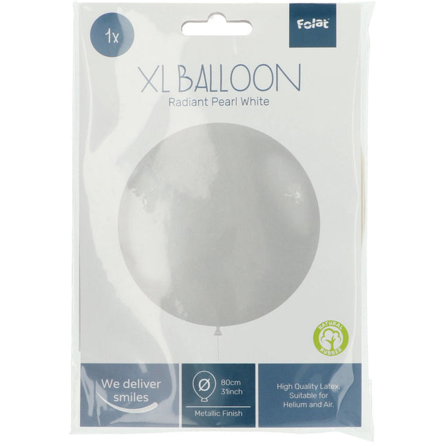 Palloncino bianco Metallic Pearl White 78 cm