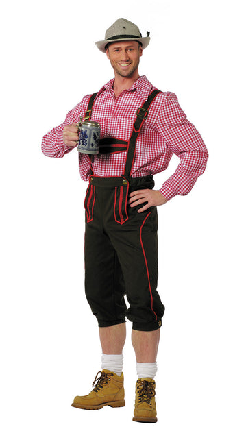 Lederhosen Nero Rosso Uomo