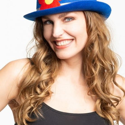 Cappello a bombetta Clown Blu