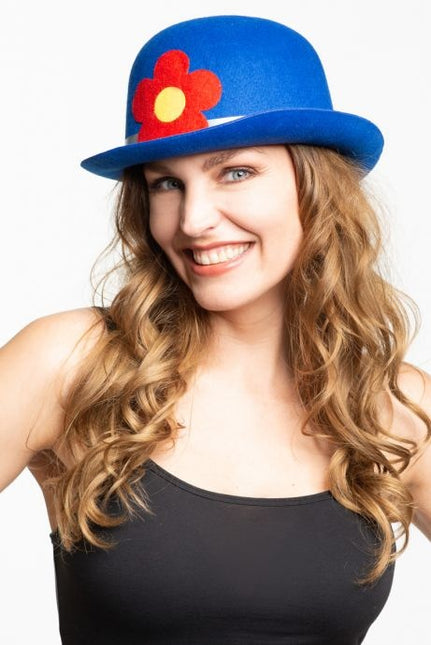 Cappello a bombetta Clown Blu