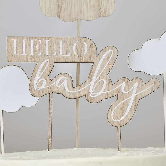 Bastoncini da cocktail Hello Baby in legno 3,8 cm 3 pezzi