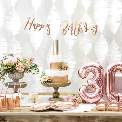 Ghirlanda di lettere di compleanno Happy Birthday Rose Gold 62 cm