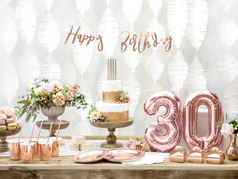 Ghirlanda di lettere di compleanno Happy Birthday Rose Gold 62 cm