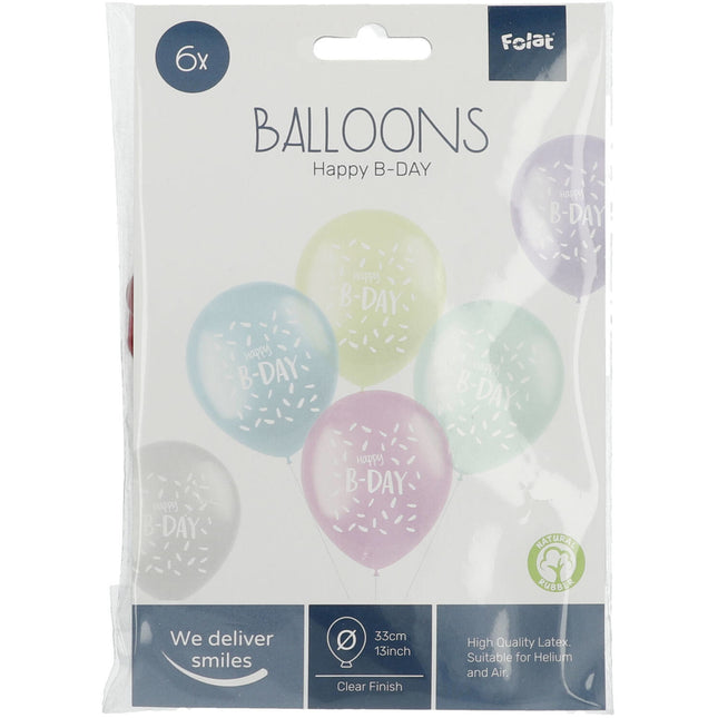 Palloncini Happy B-Day 33cm 6pz