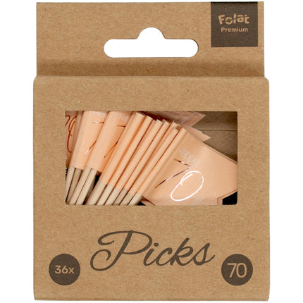 Prickers 70 Anni Oro Rosa 6,5 cm 36 pezzi