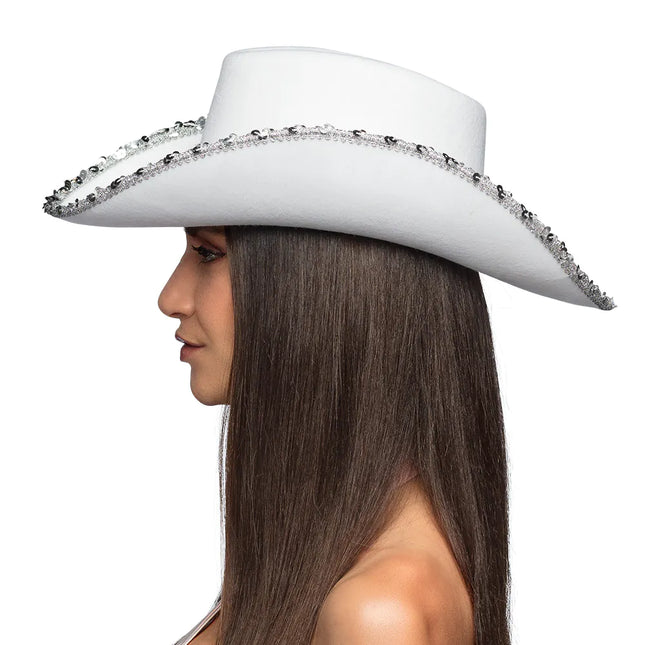 Cappello da Cowboy Sposa Glitter