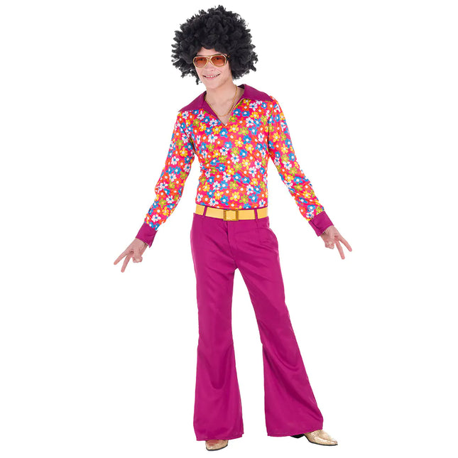 Costume Hippie 60S Uomo Rosa