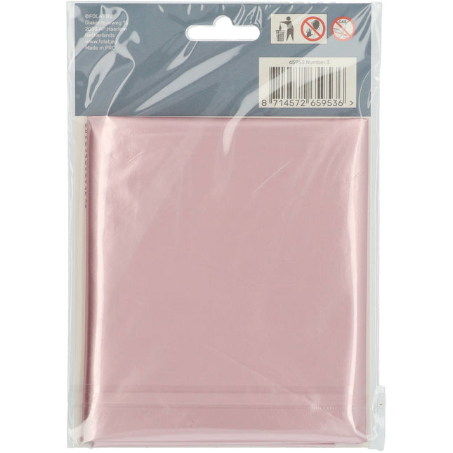 Palloncino Foil Figura 3 Rosa Pastello XL 86cm vuoto