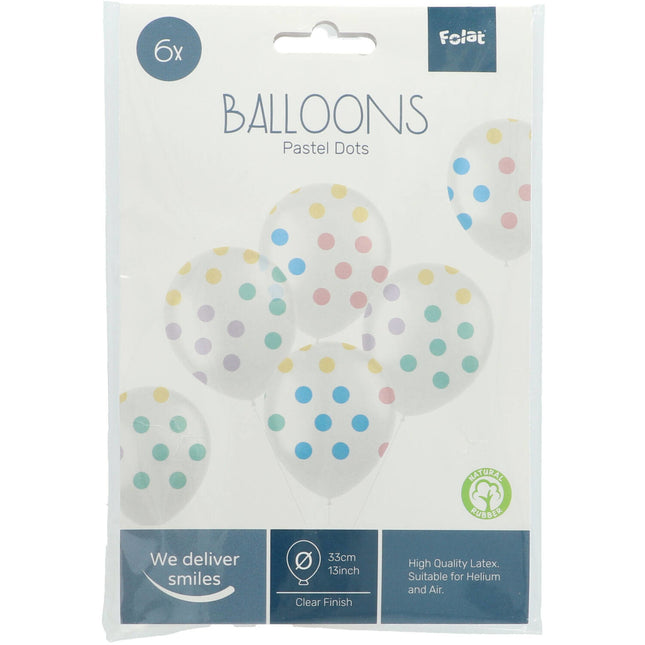 Palloncini a pois colorati 33cm 6pz