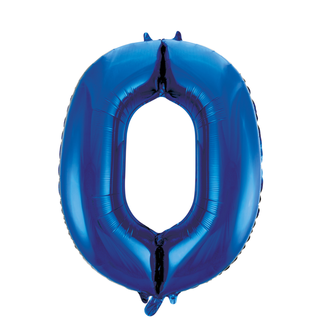 Palloncino in foil Figura 0 Blu XL 86cm Vuoto