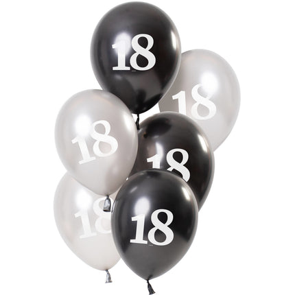 Palloncini 18 anni neri 23cm 6pz