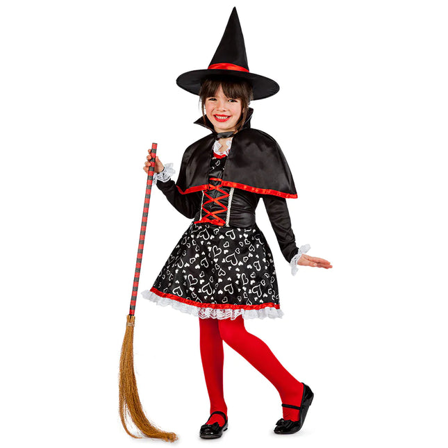 Costume di Halloween da strega nera e rossa