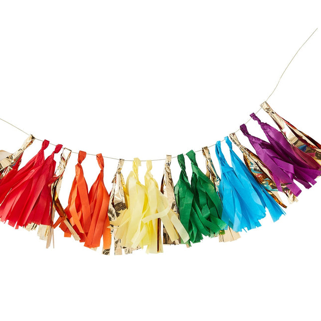 Ghirlanda di nappe arcobaleno 1,5 m