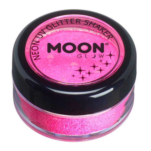 Moon Glow Neon UV Glitter Shakers Rosa Caldo 5g